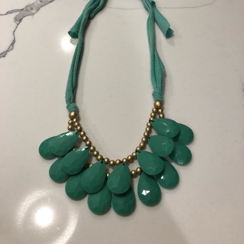 Teal statement necklace